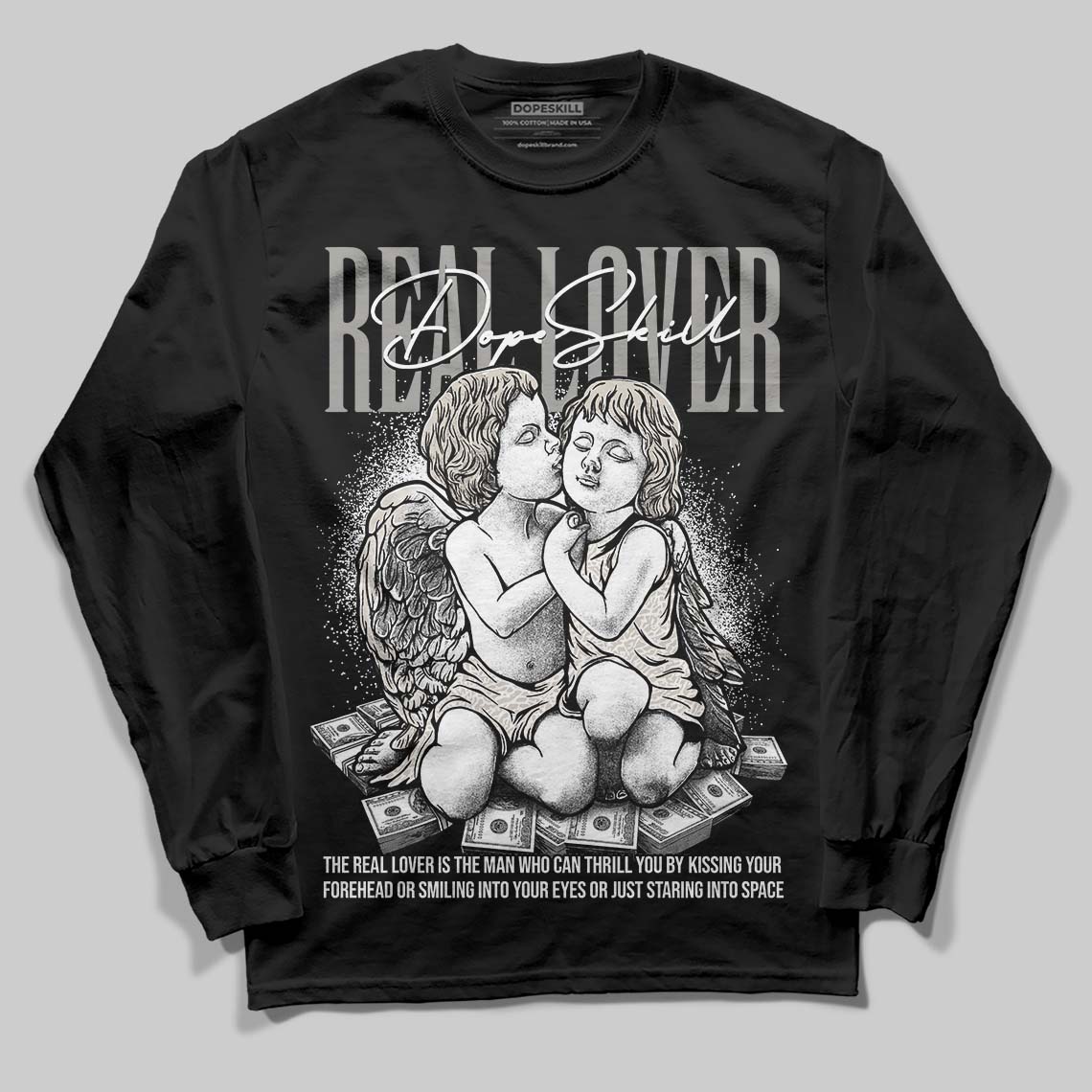 Jordan 3 Retro Pure Money DopeSkill Long Sleeve T-Shirt Real Lover Graphic Streetwear - Black