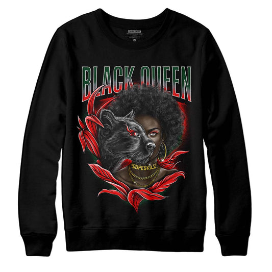 Jordan 2 White Fire Red DopeSkill Sweatshirt New Black Queen Graphic Streetwear - Black