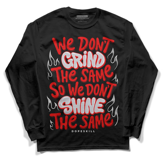 Jordan 4 Retro Red Cement DopeSkill Long Sleeve T-Shirt Grind Shine Graphic Streetwear - Black