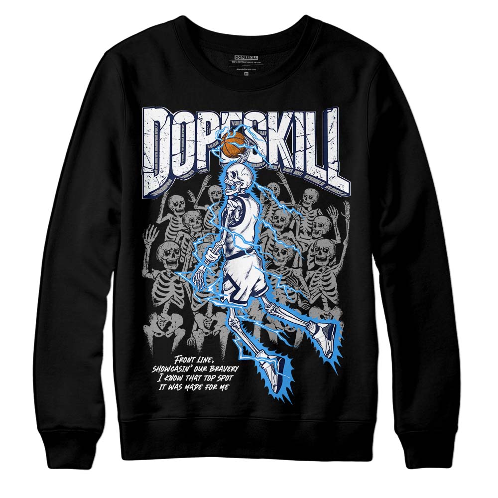 Jordan Spiz’ike Low “White/Obsidian” DopeSkill Sweatshirt Thunder Dunk Graphic Streetwear - Black