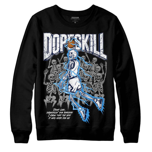 Jordan Spiz’ike Low “White/Obsidian” DopeSkill Sweatshirt Thunder Dunk Graphic Streetwear - Black