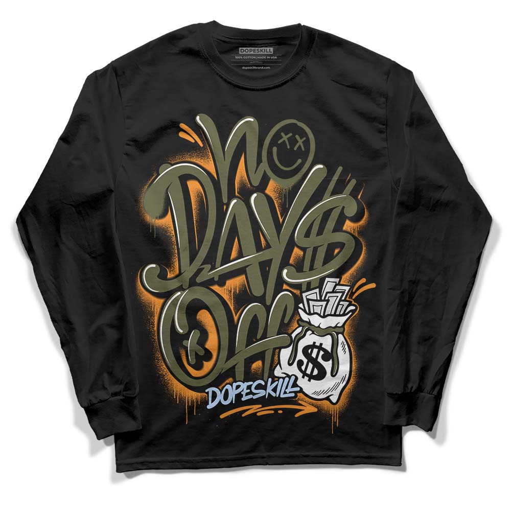 Jordan 5 "Olive" DopeSkill Long Sleeve T-Shirt No Days Off Graphic Streetwear - Black