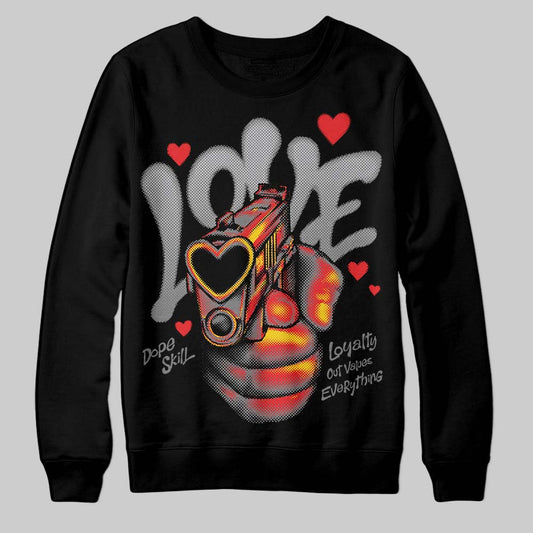 Grey Sneakers DopeSkill Sweatshirt Love Shot Graphic Streetwear - Black