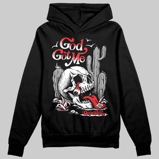 Black and White Sneakers DopeSkill Hoodie Sweatshirt God Got Me Graphic Streetwear - Black