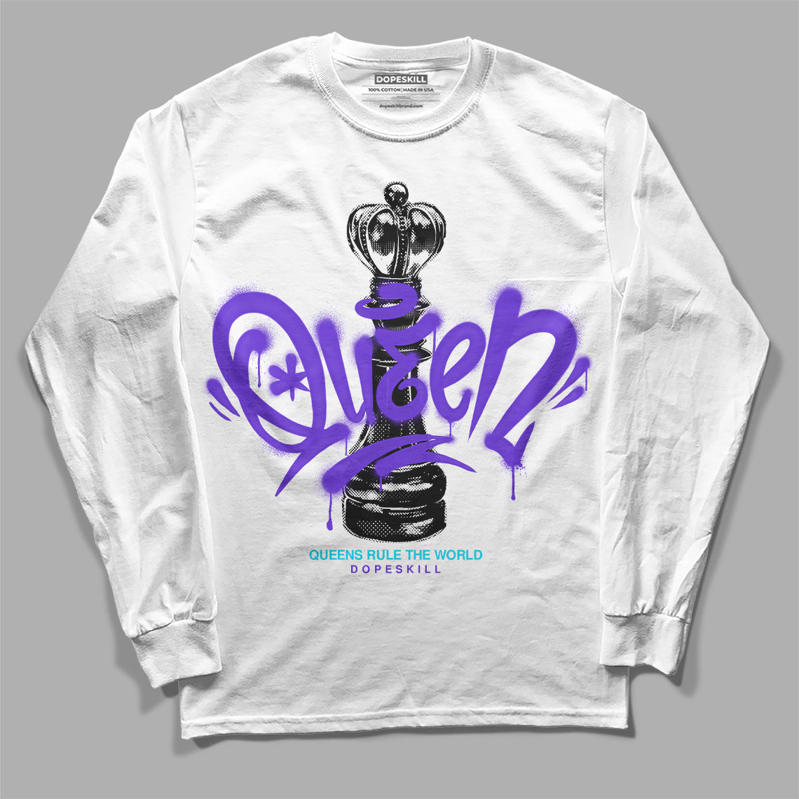 Jordan 6 “Aqua” DopeSkill T-Shirt Queen Chess Graphic Streetwear - White