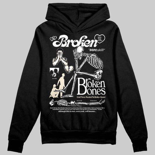 Jordan 5 Retro Reverse Metallic DopeSkill Hoodie Sweatshirt Broken Bones Graphic Streetwear - Black