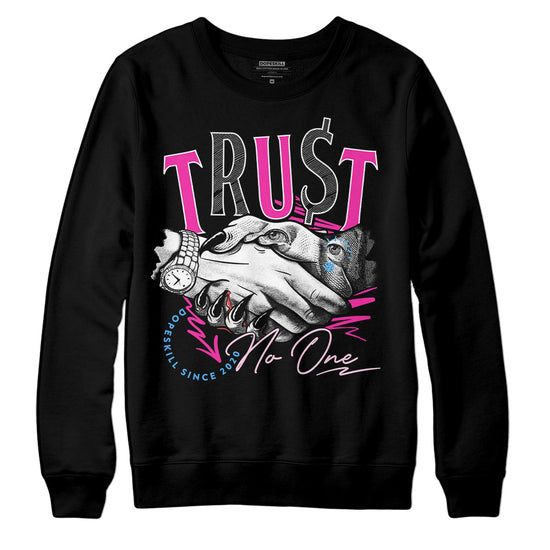 Pink Sneakers DopeSkill Sweatshirt Trust No One Graphic Streetwear - Black