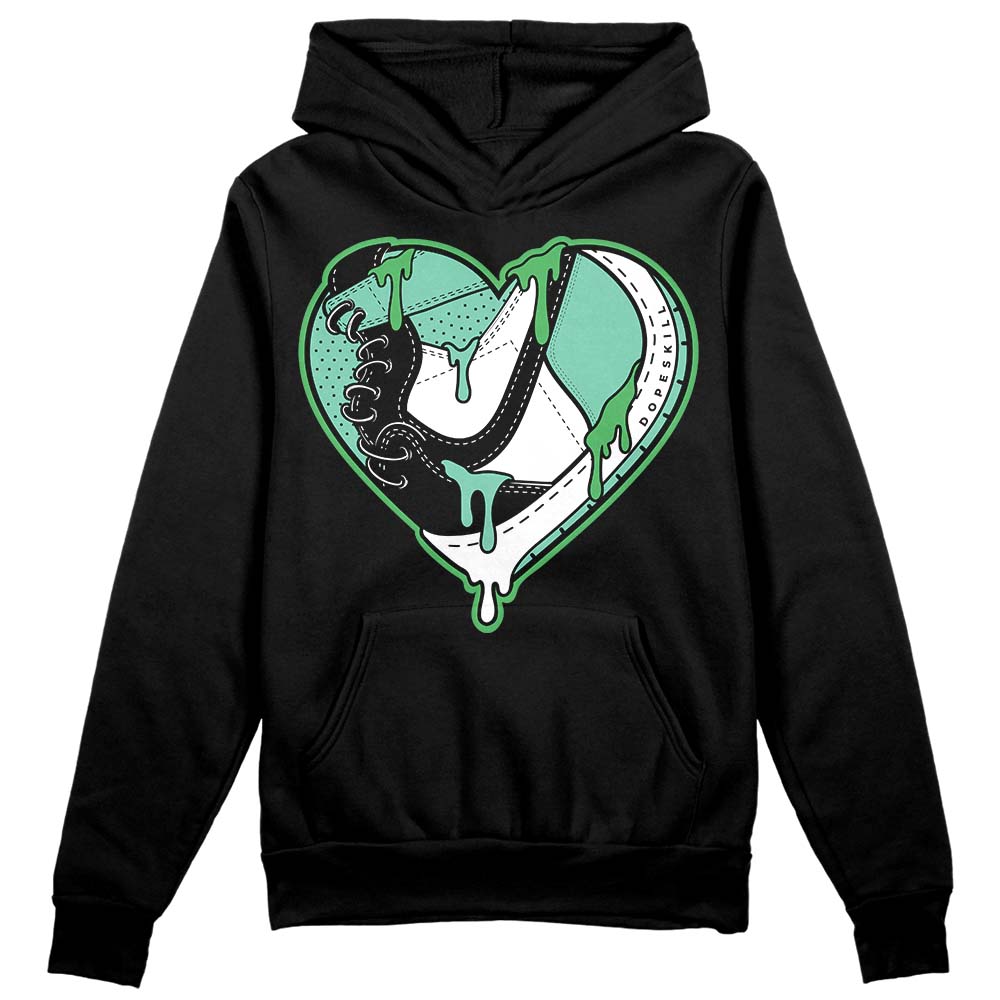 Jordan 1 High OG Green Glow DopeSkill Hoodie Sweatshirt Heart Jordan 1 Graphic Streetwear - black