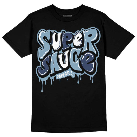 Jordan 1 Mid Diffused Blue DopeSkill T-Shirt Super Sauce Graphic Streetwear - Black