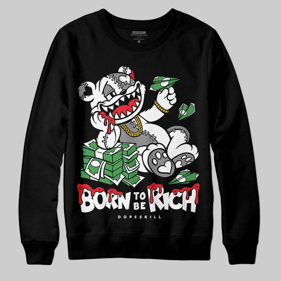 Rick Owens Leather Low Sneaker Black And Milk DopeSkill Sweatshirt Born To Be Rich Graphic Streetwear - black