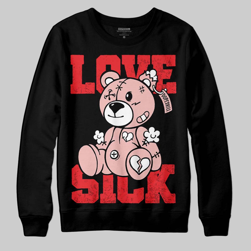 Red Sneakers DopeSkill Sweatshirt Love Sick Graphic Streetwear - black