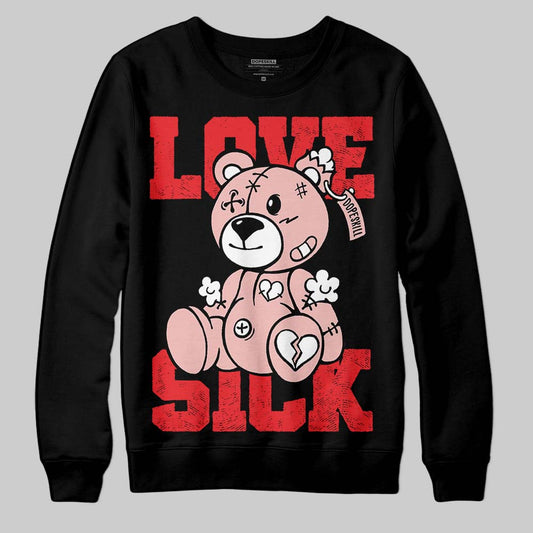 Red Sneakers DopeSkill Sweatshirt Love Sick Graphic Streetwear - black