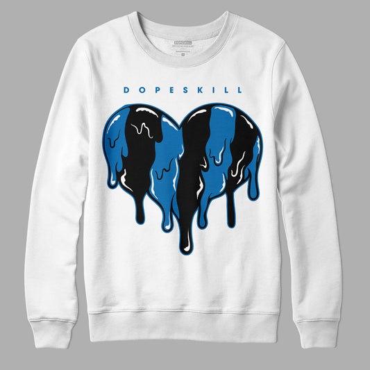 AJ 1 Dark Marina Blue DopeSkill Sweatshirt Slime Drip Heart Graphic