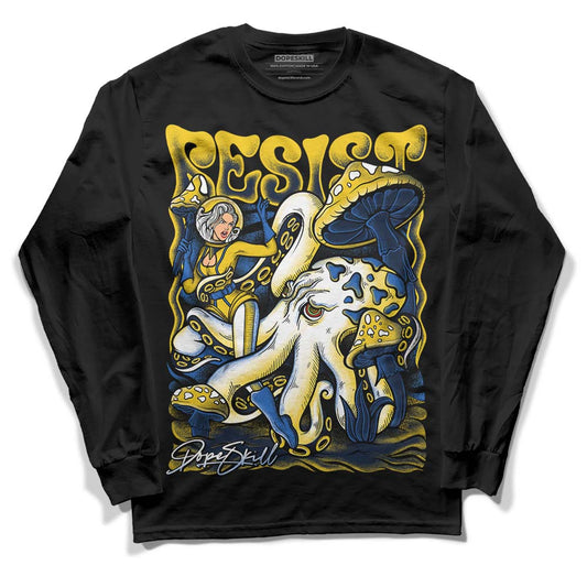 Dunk Low Vintage “Michigan” DopeSkill Long Sleeve T-Shirt Resist Graphic Streetwear - Black