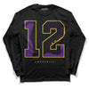 Jordan 12 “Field Purple” DopeSkill Long Sleeve T-Shirt No.12 Graphic Streetwear - Black