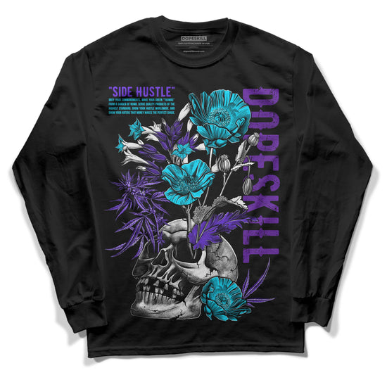 Jordan 6 "Aqua" DopeSkill Long Sleeve T-Shirt Side Hustle Graphic Streetwear - Black