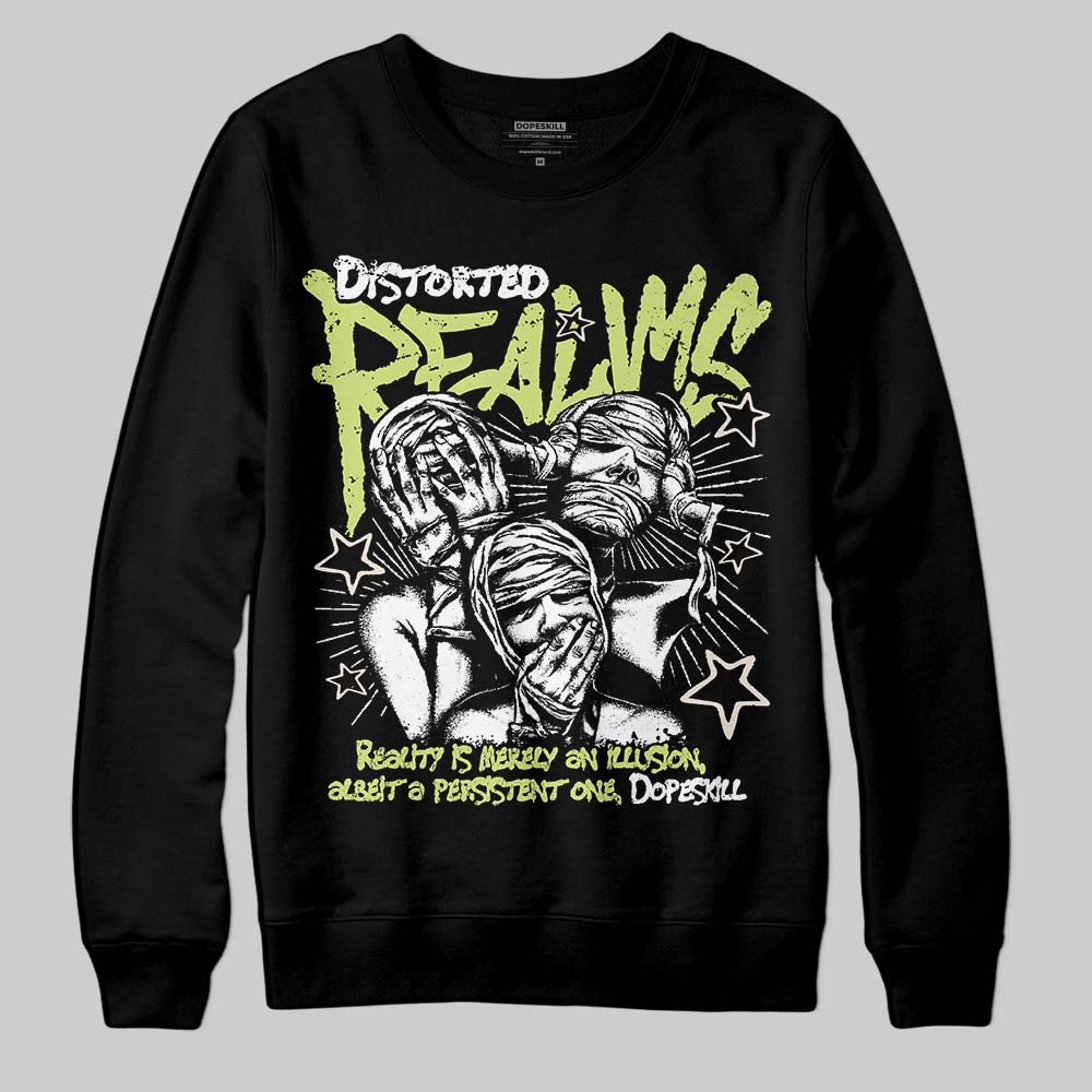 Jordan 5 “Luminous Green” DopeSkill Sweatshirt Distorted Realms Graphic Streetwear - Black 