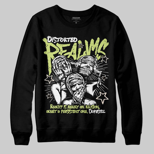 Jordan 5 “Luminous Green” DopeSkill Sweatshirt Distorted Realms Graphic Streetwear - Black 