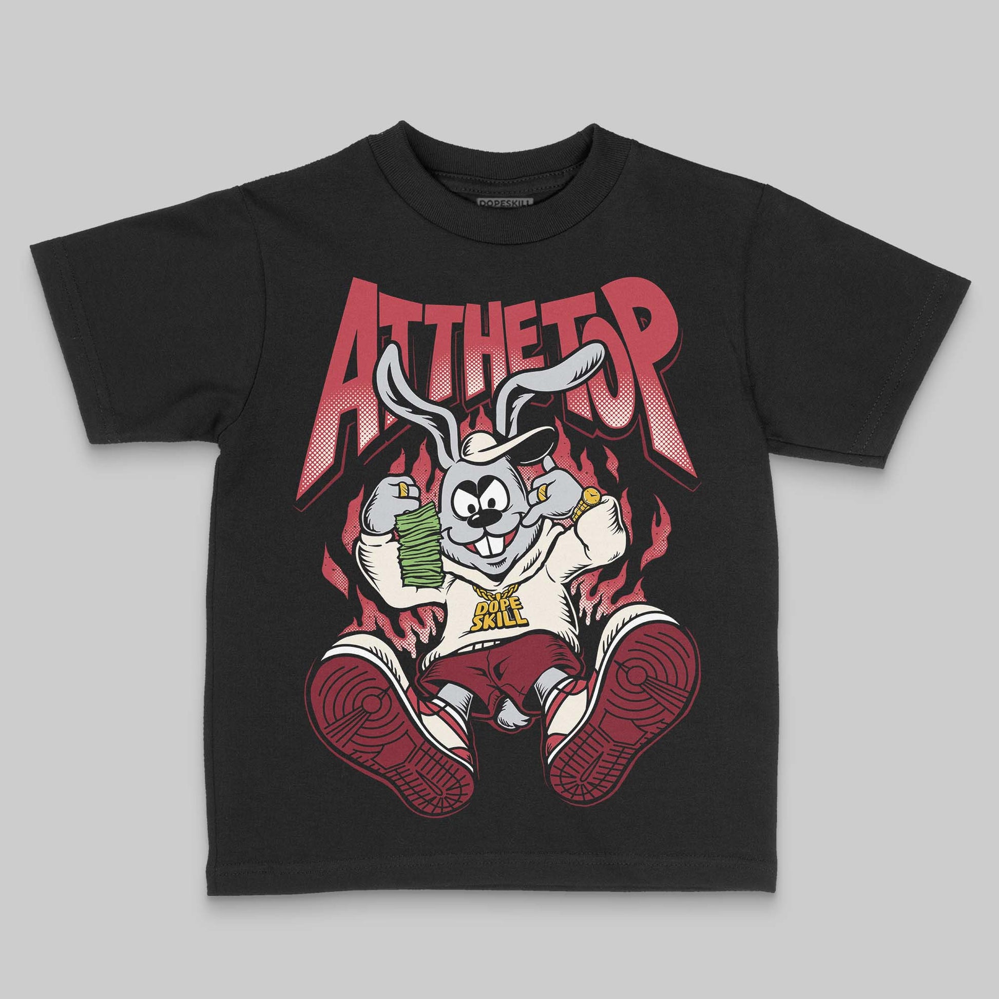 Jordan 4 “Sierra Red" DopeSkill Toddler Kids T-shirt At The Top Graphic Streetwear - Black