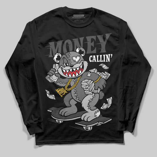 Jordan 4 “Black Cat” (2025) DopeSkill Long Sleeve T-Shirt Money Callin' Graphic Streetwear - Black