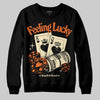 Orange, Black and White Sneakers DopeSkill Sweatshirt Feeling Lucky Graphic Streetwear - Black