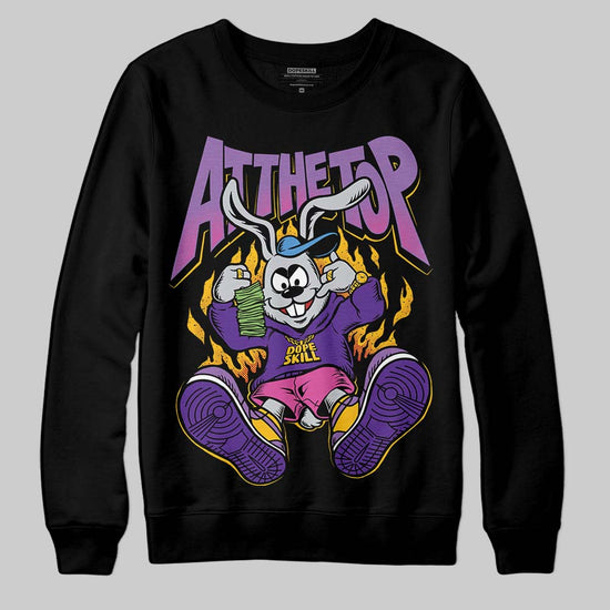 PURPLE Sneakers DopeSkill Sweatshirt At The Top Graphic Streetwear - black