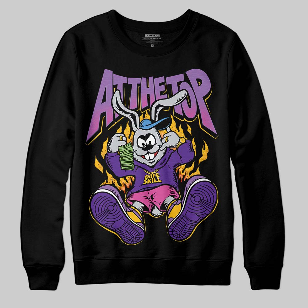 PURPLE Sneakers DopeSkill Sweatshirt At The Top Graphic Streetwear - black