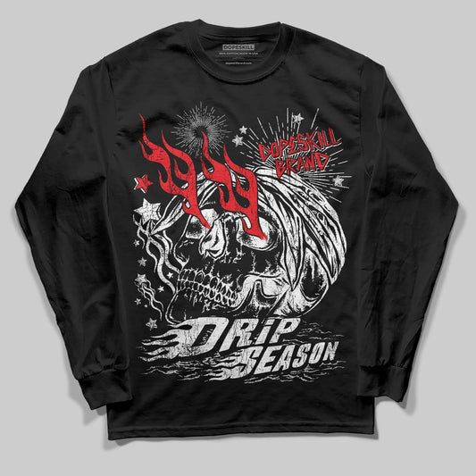 Black and White Sneakers DopeSkill Long Sleeve T-Shirt Drip Season Graphic Streetwear - Black