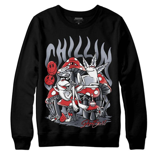 Jordan 4 “Bred Reimagined” DopeSkill Sweatshirt Chillin Graphic Streetwear - Black