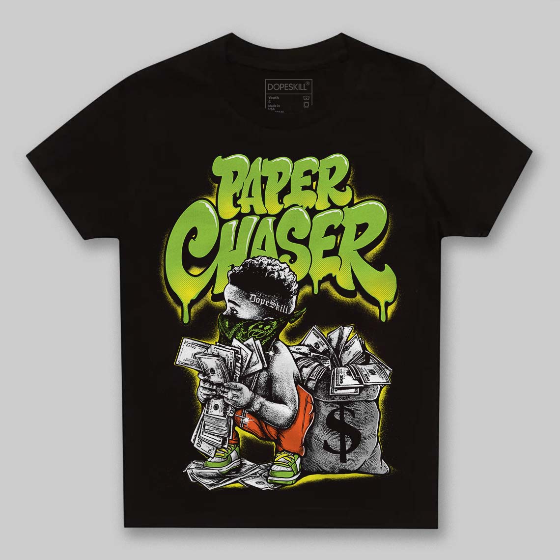 Neon Green Sneakers DopeSkill Toddler Kids T-shirt Paper Chaser Boy Graphic Streetwear - Black