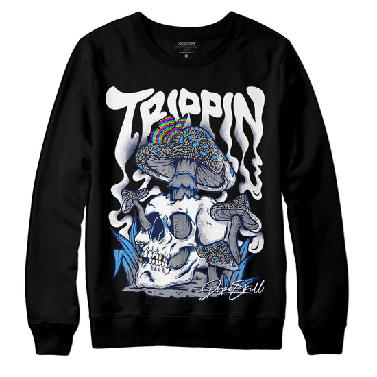 Jordan 3 "Midnight Navy" DopeSkill Sweatshirt Trippin Graphic Streetwear - Black 