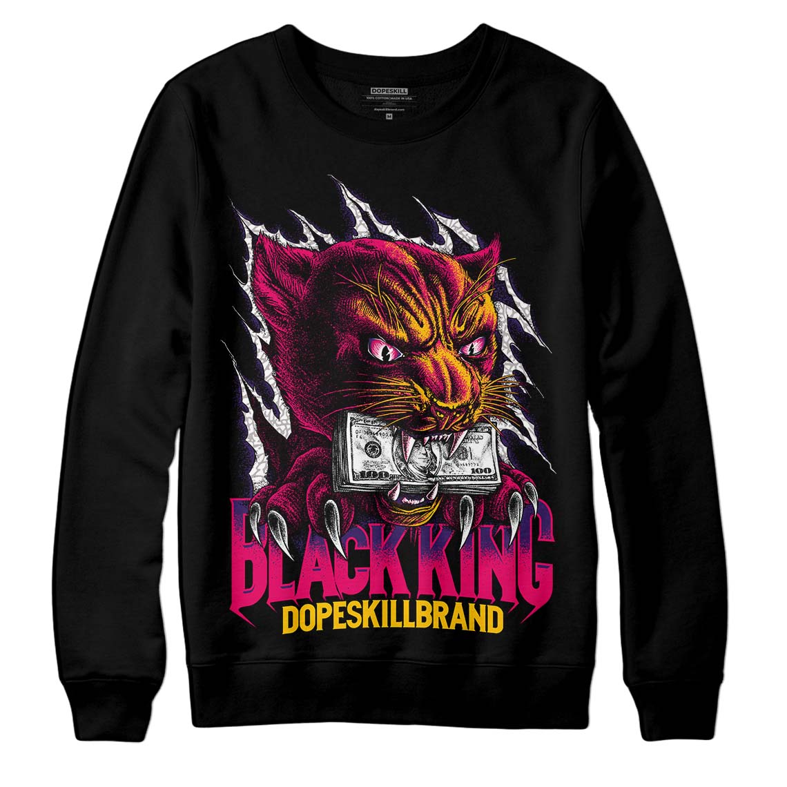 Jordan 3 Retro SP J Balvin Medellín Sunset DopeSkill Sweatshirt Black King Graphic Streetwear - Black