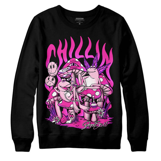 Pink Sneakers DopeSkill Sweatshirt Chillin Graphic Streetwear - Black