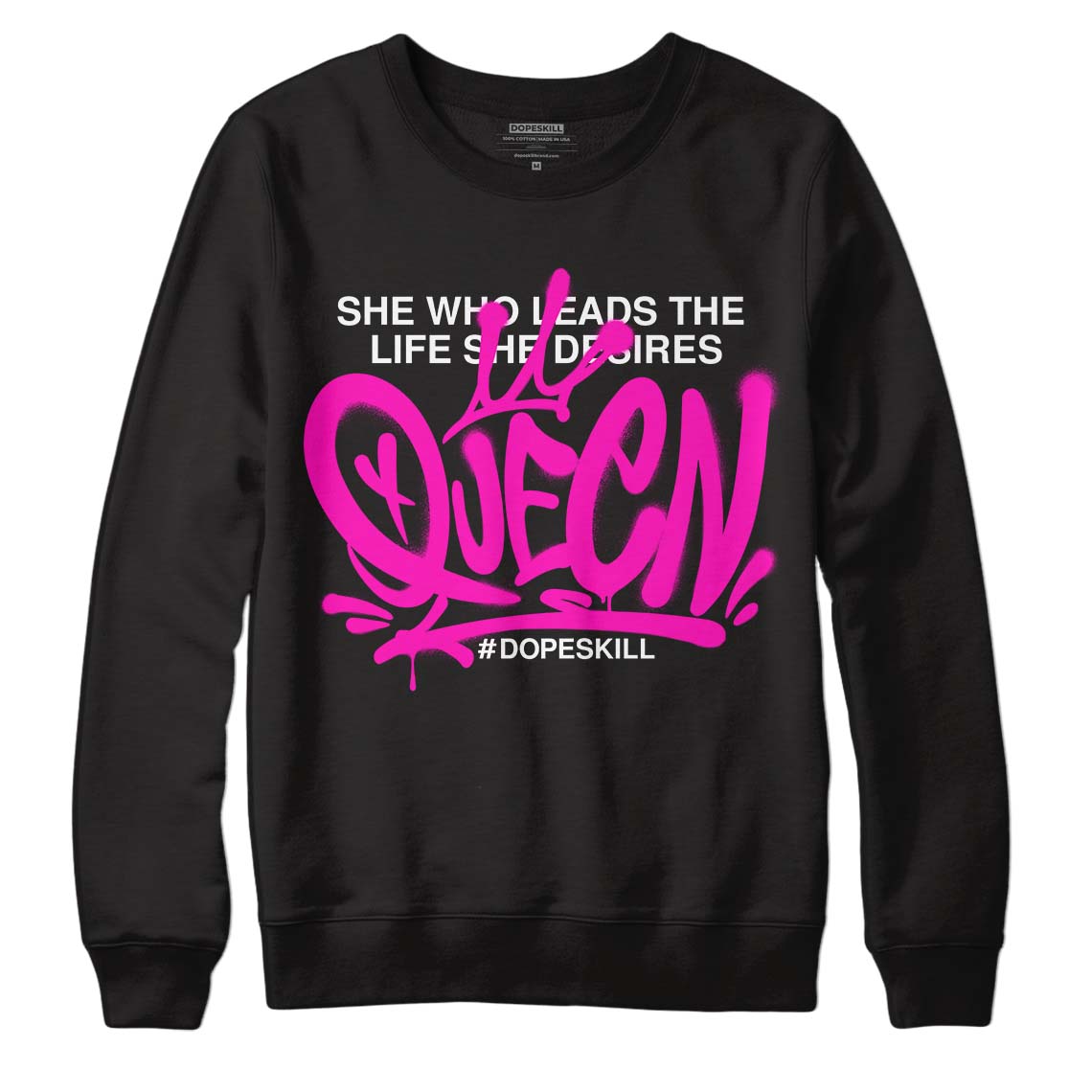 Dunk Low GS “Active Fuchsia” DopeSkill Sweatshirt Queen Graphic Streetwear - Black