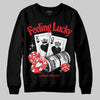 Jordan 11 Retro Cherry DopeSkill Sweatshirt Feeling Lucky Graphic Streetwear - Black