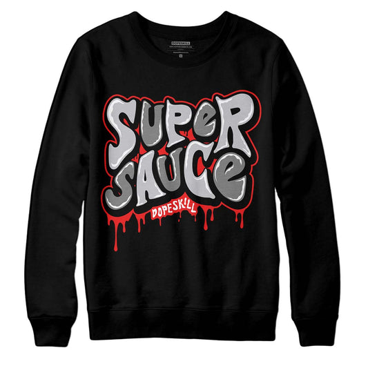 Grey Sneakers DopeSkill Sweatshirt Super Sauce Graphic Streetwear - Black