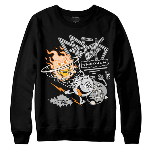 Dunk Low Cool Grey DopeSkill Sweatshirt Break Through Graphic Streetwear - Black