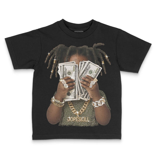 Jordan 3 “Medium Olive” aka “Family Affair” DopeSkill Toddler Kids T-shirt Rich Youth Graphic Streetwear - black