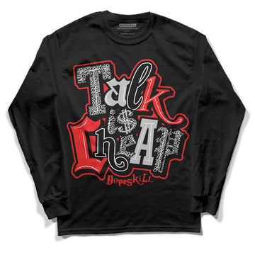 Jordan Spizike Low Bred DopeSkill Long Sleeve T-Shirt Talk Is Chip Graphic Streetwear - Black 