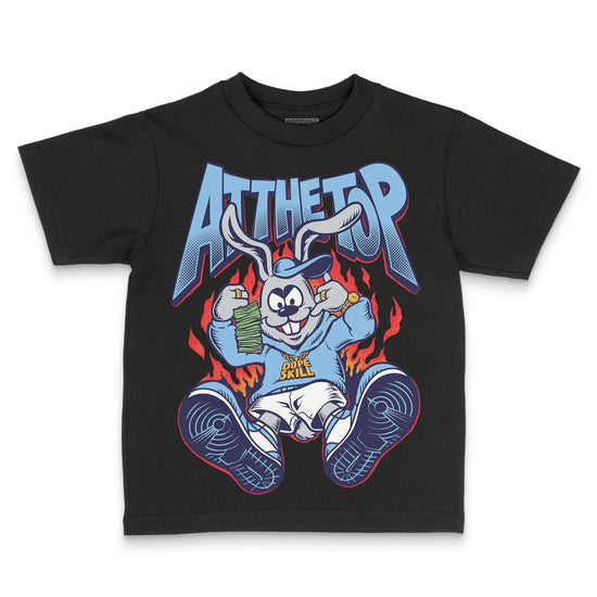 University Blue Sneakers DopeSkill Toddler Kids T-shirt At The Top Graphic Streetwear - Black