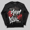 Adidas Samba OG Cloud White Better Scarlet Supplier Colour DopeSkill Long Sleeve T-Shirt No Money No Love Typo Graphic Streetwear - Black