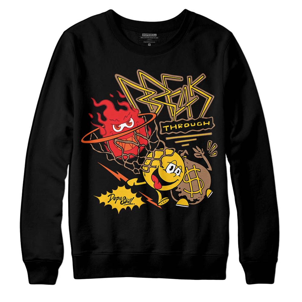 Yellow Sneakers DopeSkill Sweatshirt Break Through Graphic Streetwear - Black