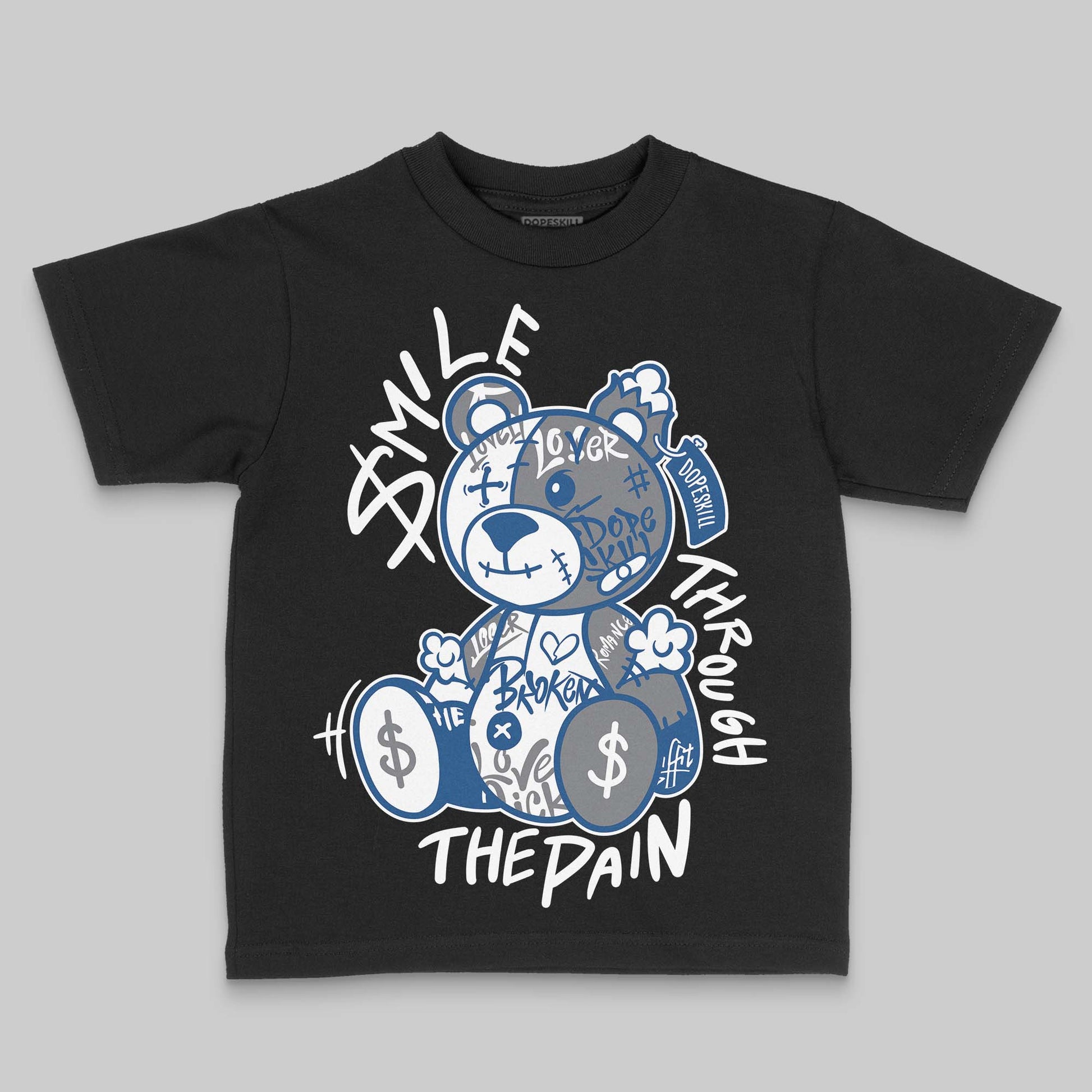 Jordan 9 Retro 'Flint Grey' 2026' DopeSkill Toddler Kids T-shirt Smile Through The Pain Graphic Streetwear - Black
