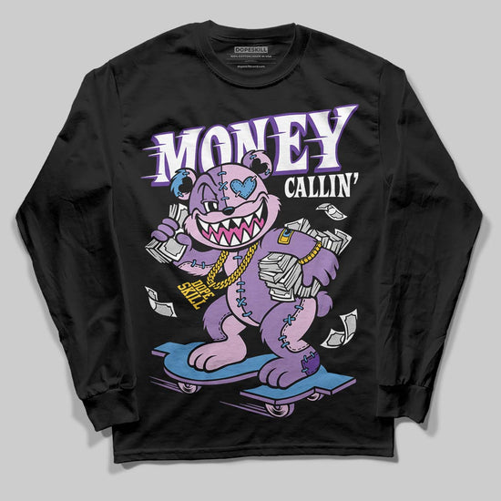 PURPLE Sneakers DopeSkill Long Sleeve T-Shirt Money Callin' Graphic Streetwear - Black
