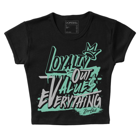 Jordan 3 "Green Glow" DopeSkill Women's Crop Top LOVE Graphic Streetwear - Black