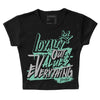 Jordan 3 "Green Glow" DopeSkill Women's Crop Top LOVE Graphic Streetwear - Black