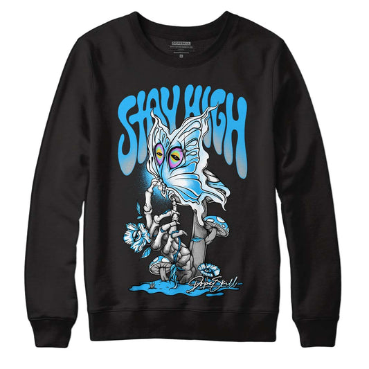 Jordan 2 Low "University Blue" DopeSkill Sweatshirt Stay High Graphic Streetwear - Black