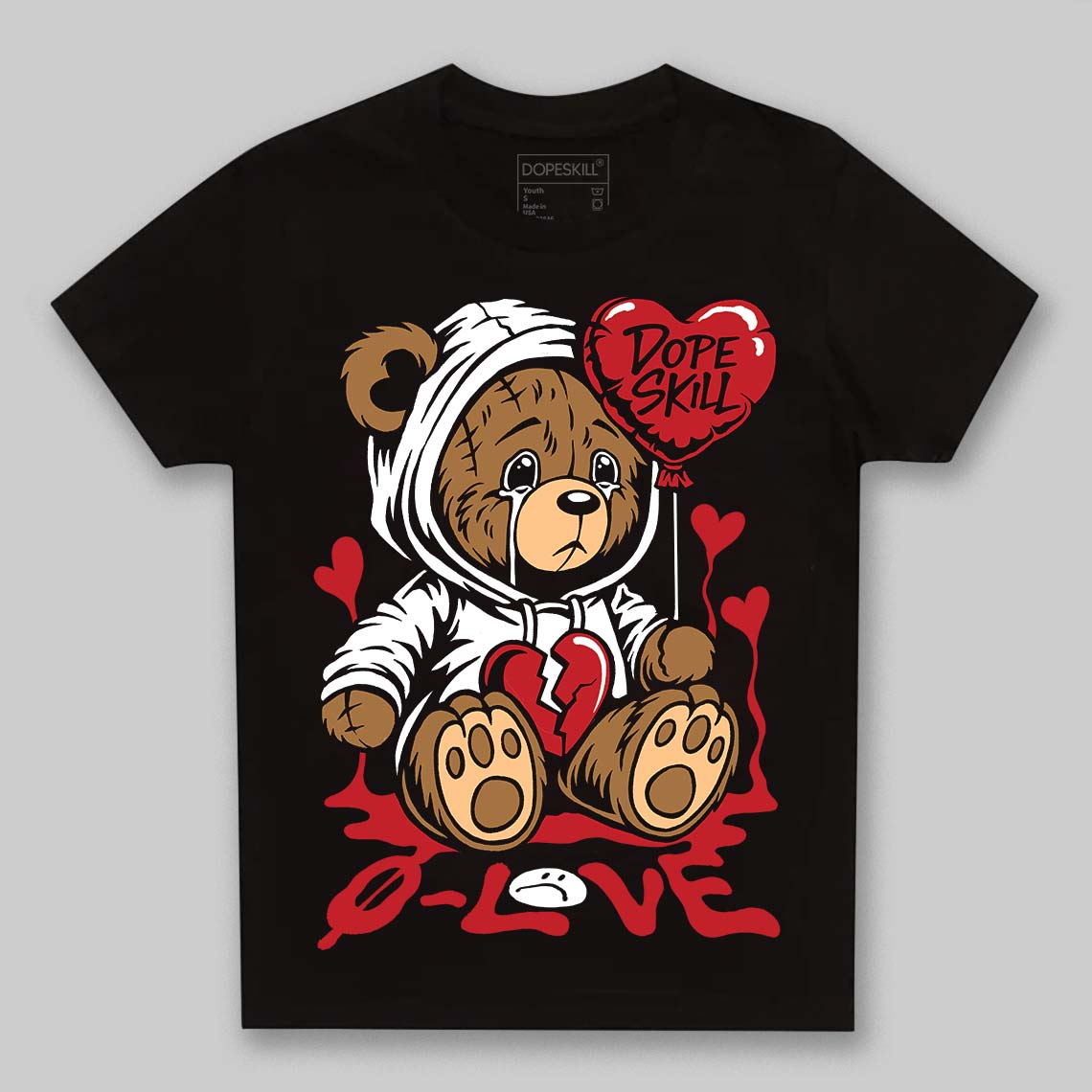 Jordan 11 Retro Low Bred (2025) DopeSkill Toddler Kids T-shirt Broken Bear Graphic Streetwear - Black