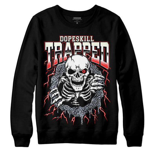 Jordan 3 Retro White Cement Reimagined DopeSkill Sweatshirt Trapped Halloween Graphic Streetwear - Black