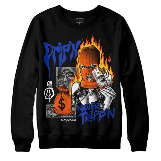 Dunk Low Futura Orange Blaze DopeSkill Sweatshirt Drip'n Never Tripp'n Graphic Streetwear - Black